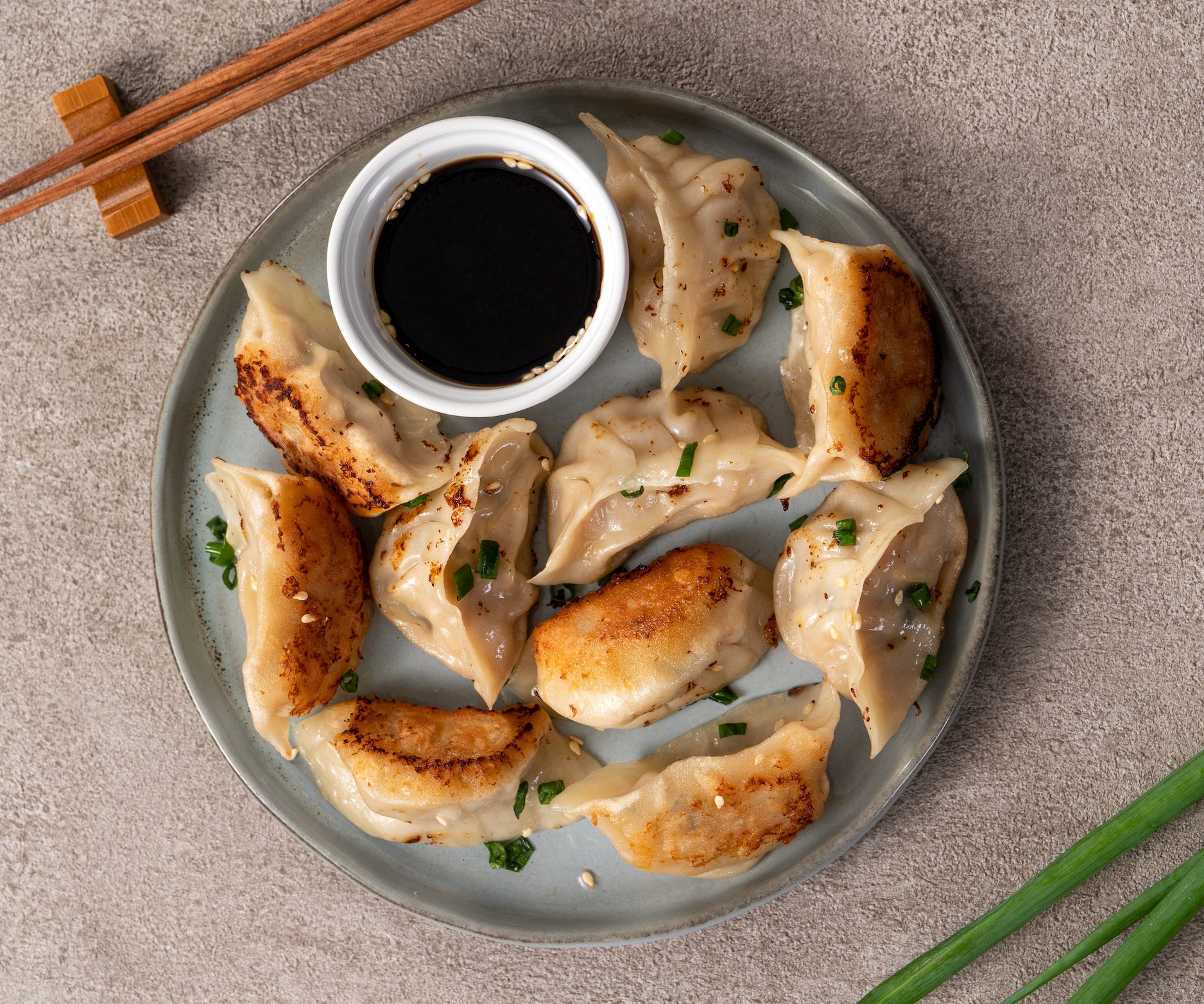 Pan Fried Pork and Kimchi dumplings-10pieces