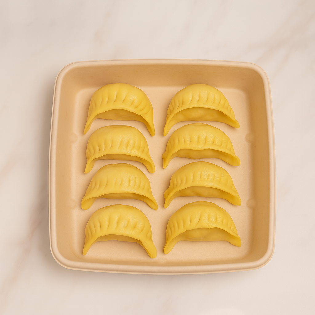 Pan Fried Vegetable Dumpling 蔬菜粉丝素煎饺 (8 Pcs)